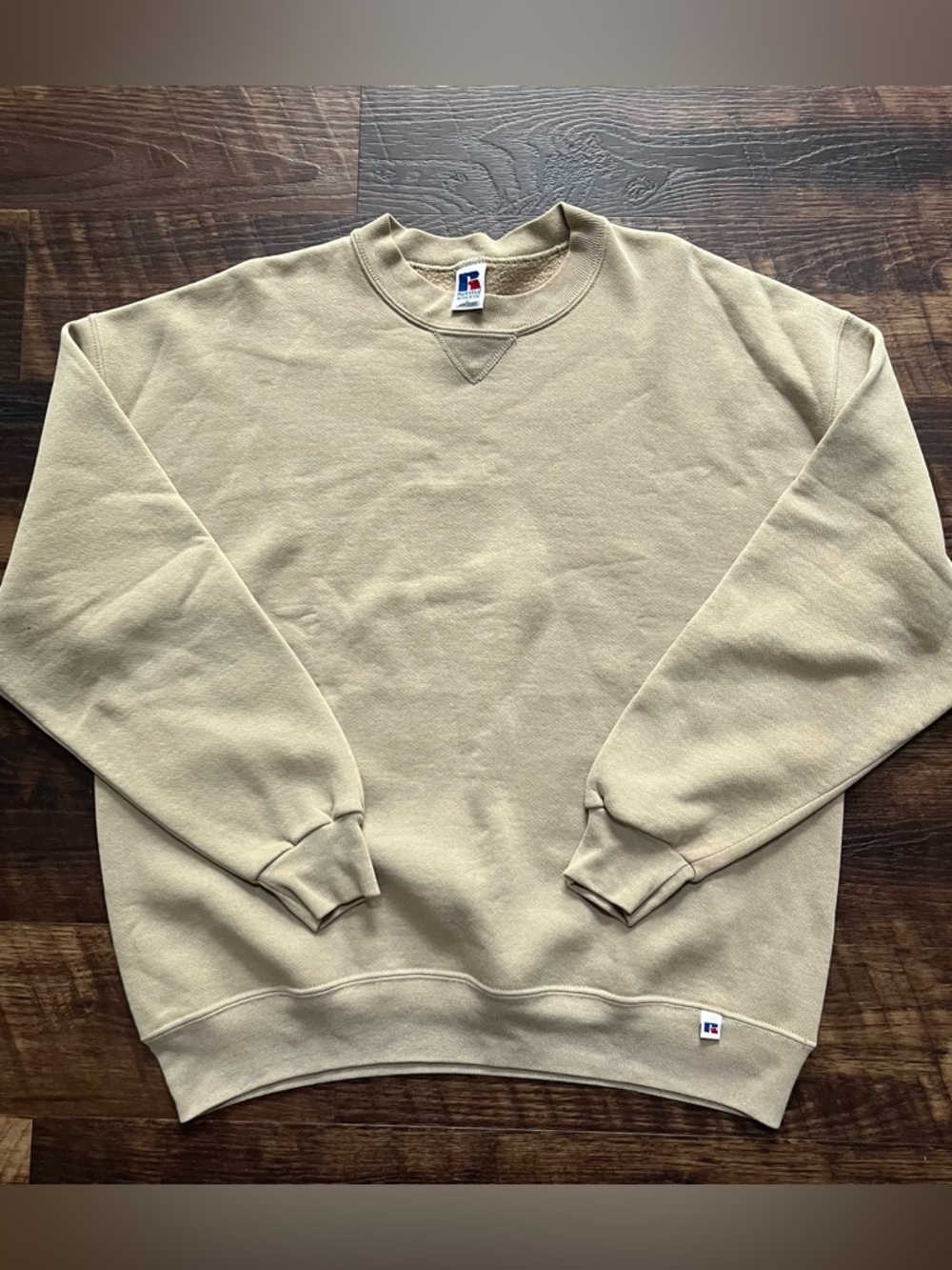 Vintage 90s Russell athletic neutral tan brown crewneck sweatshirt XL